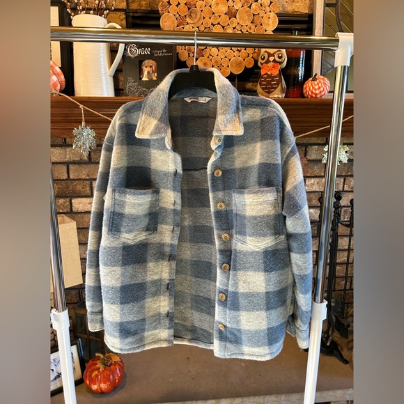 Sonoma Jackets & Blazers - Sonoma | Goods For Life Cozy Blue Plaid Shacket